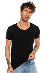 RedBridge T-Shirt Klassisches Basic-Shirt mit Rundhalsausschnitt Schwarz