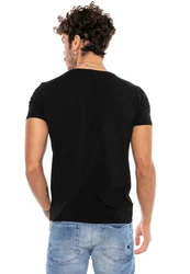 RedBridge T-Shirt Klassisches Basic-Shirt mit Rundhalsausschnitt Schwarz