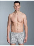 Trigema Boxershorts TRIGEMA Boxer-Shorts Smiley-Muster Rot/Silber/Dunkelrot/Weiß/Braun/Creme