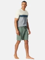 Schiesser Pyjama Casual Nightwear Blau/Grün/Dunkelgrün/Türkis/Grau/Khaki