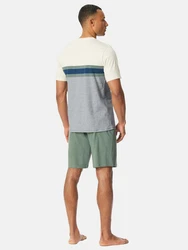 Schiesser Pyjama Casual Nightwear Blau/Grün/Dunkelgrün/Türkis/Grau/Khaki