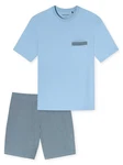 Schiesser Shorty Comfort Nightwear Blau/Grau/Hellblau