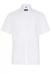 Klassische Bluse MODERN FIT Kurzarm Hemd popeline wei 1100-00-C187