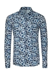 DESOTO Langarmhemd Blau/Dunkelblau/Hellblau