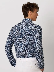 DESOTO Langarmhemd Blau/Dunkelblau/Hellblau