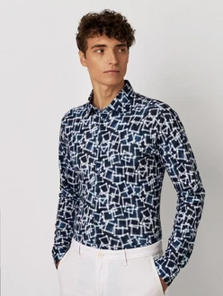 DESOTO Langarmhemd Blau/Dunkelblau/Hellblau DESOTO Langarmhemd Blau/Dunkelblau/Hellblau