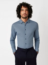 DESOTO Langarmhemd Hellblau/Dunkelblau/Blau