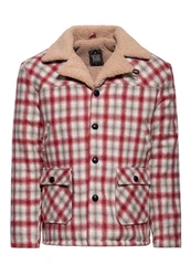 KingKerosin Winterjacke mit Teddyfutter Rot/Braun/Creme
