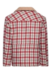KingKerosin Winterjacke mit Teddyfutter Rot/Braun/Creme