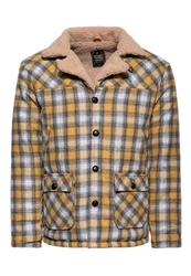 KingKerosin Winterjacke mit Teddyfutter Creme/Gelb/Braun
