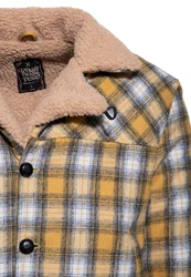KingKerosin Winterjacke mit Teddyfutter Creme/Gelb/Braun