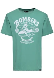 KingKerosin Print-Shirt Bombers mit Pinup-Print Türkis/Grün/Dunkelgrün