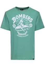 KingKerosin Print-Shirt Bombers mit Pinup-Print Türkis/Grün/Dunkelgrün