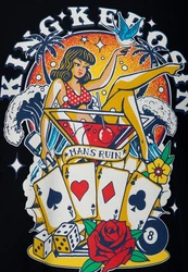 KingKerosin Print-Shirt Man's Ruin Blau/Dunkelblau/Schwarz/Grau