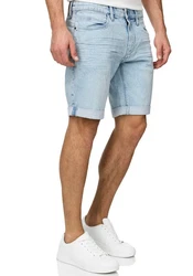 Indicode Herren Sommer Jeans Shorts B556a Hellblau/Blau