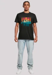 F4NT4STIC T-Shirt Berg Sonnenuntergang Retro Braun/Orange/Schwarz/Rot/Türkis/Beige