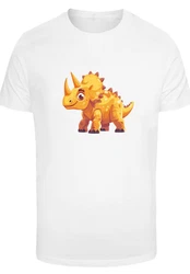 F4NT4STIC T-Shirt Ser Triceratops Dinosaurier Weiß/Rot/Creme