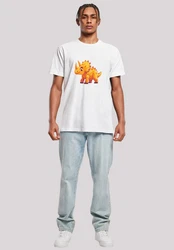 F4NT4STIC T-Shirt Ser Triceratops Dinosaurier Weiß/Rot/Creme