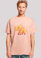 F4NT4STIC T-Shirt Ser Triceratops Dinosaurier Rosa/Orange