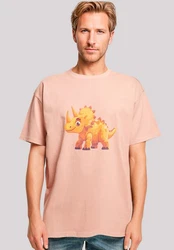F4NT4STIC T-Shirt Ser Triceratops Dinosaurier Rosa/Orange