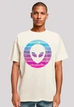 F4NT4STIC T-Shirt Alien Kopf Weiß/Creme/Mischfarben/Beige