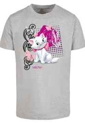 F4NT4STIC T-Shirt Aristocats Marie Meow Schmetterling Grau/Silber/Hellgrau/Rosa