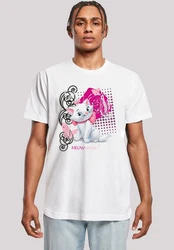 F4NT4STIC T-Shirt Aristocats Marie Meow Schmetterling Weiß/Silber/Creme/Rosa