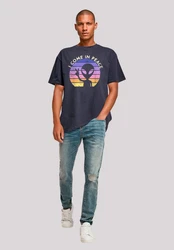 F4NT4STIC T-Shirt Alien Peace Sunset Blau/Weiß/Hellblau/Mischfarben/Dunkelblau/Braun/Lila/Rosa
