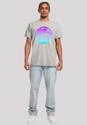 F4NT4STIC T-Shirt Retro Alien Weltraum Sonnenuntergang Grau/Orange/Fliederfarben/Hellgrau
