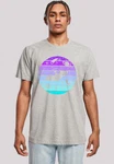 F4NT4STIC T-Shirt Retro Alien Weltraum Sonnenuntergang Grau/Orange/Fliederfarben/Hellgrau