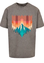 F4NT4STIC T-Shirt Berg Sonnenuntergang Rot/Braun/Hellgrau/Mischfarben/Türkis