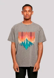 T-Shirt Berg Sonnenuntergang Geometrisch Premium Qualitt