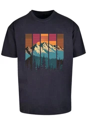 F4NT4STIC T-Shirt Berg Sonnenuntergang Retro Dunkelblau/Fliederfarben/Braun/Orange/Rot/Beige/Türkis/Mischfarben