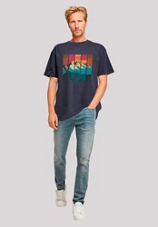 F4NT4STIC T-Shirt Berg Sonnenuntergang Retro Dunkelblau/Fliederfarben/Braun/Orange/Rot/Beige/Türkis/Mischfarben