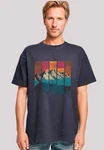 F4NT4STIC T-Shirt Berg Sonnenuntergang Retro Dunkelblau/Fliederfarben/Braun/Orange/Rot/Beige/Türkis/Mischfarben