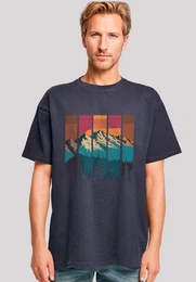 T-Shirt Berg Sonnenuntergang Retro Premium Qualitt