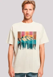 T-Shirt Berg Sonnenuntergang Retro Premium Qualitt