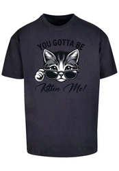 F4NT4STIC T-Shirt Kätzchen You Gotta Be Kitten Me! Blau/Dunkelblau/Grau