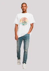 F4NT4STIC T-Shirt Sonnenuntergang Berglandschaft Weiß/Beige/Orange/Gelb/Rot/Braun/Creme