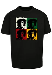 F4NT4STIC T-Shirt Bob Marley Colour Blocks Schwarz/Grau/Dunkelgrün