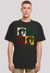 F4NT4STIC T-Shirt Bob Marley Colour Blocks Schwarz/Grau/Dunkelgrün