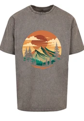 F4NT4STIC T-Shirt Sonnenuntergang Berglandschaft Orange/Beige/Braun/Rot/Hellgrau/Gelb