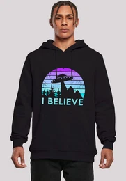 Kapuzenpullover I BELIEVE UFO Alien Raumschiff Retro Premium Qualitt