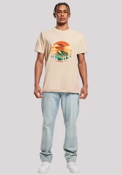 F4NT4STIC T-Shirt Sonnenuntergang Berglandschaft Khaki/Beige/Gelb