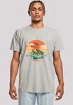 F4NT4STIC T-Shirt Sonnenuntergang Berglandschaft Orange/Hellgrau/Beige/Grau
