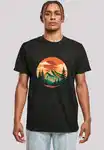 F4NT4STIC T-Shirt Sonnenuntergang Berglandschaft Türkis/Grün/Orange/Dunkelgrün/Schwarz/Braun