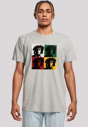 T-Shirt Bob Marley Colour Blocks Two Sleeves Reggae Music Premium Qualitt