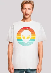 F4NT4STIC T-Shirt Alien Retro Sonnenuntergang Weiß/Mischfarben