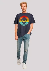 F4NT4STIC T-Shirt Alien Retro Sonnenuntergang Mischfarben/Blau/Rot/Lila/Dunkelblau