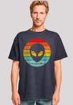F4NT4STIC T-Shirt Alien Retro Sonnenuntergang Mischfarben/Blau/Rot/Lila/Dunkelblau
